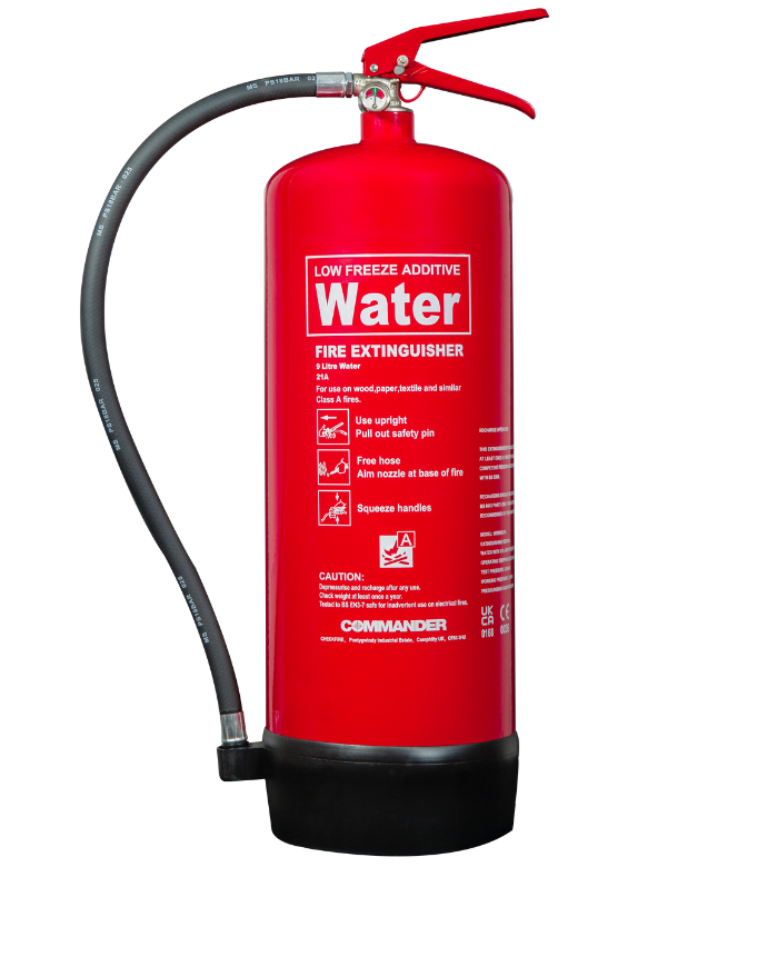 Commander 9ltr Water Pre-Filled Low Freeze Additive Fire Extinguisher ...