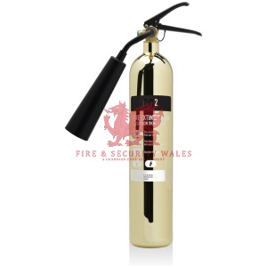 Contempo 2kg CO2 Polished Gold Fire Extinguisher