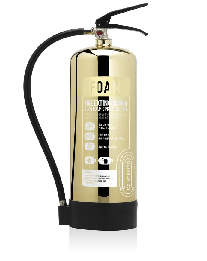 Contempo 6ltr AFFF Foam Polished Gold Fire Extinguisher