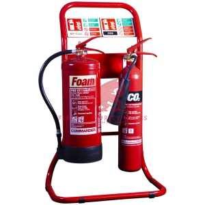 Double Tubular Extinguisher Stand Red