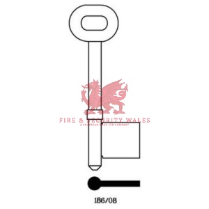 Universal 186/08 Mortice Key Blank - 8G