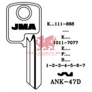 JMA ANK-47D Cylinder Key Blank for Ankerslot®