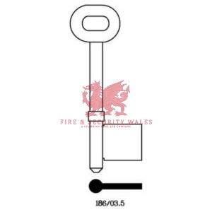 Universal 186/03.5 Mortice Key Blank - 3.5G