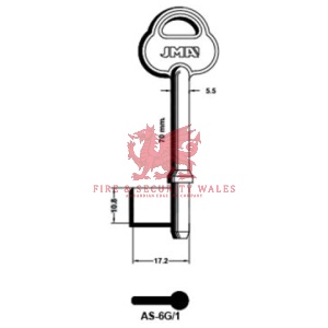 JMA AS-6G/1 Mortice Key Blank for Assa®