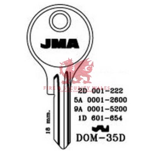 JMA Cylinder Key Blank DOM-35D for DOM®