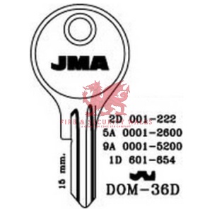 JMA Cylinder Key Blank DOM-36D for DOM®