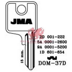 JMA Cylinder Key Blank DOM-37D for DOM®