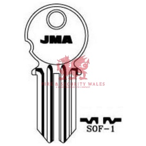 JMA SOF-1 Cylinder Key Blank for Sofer®